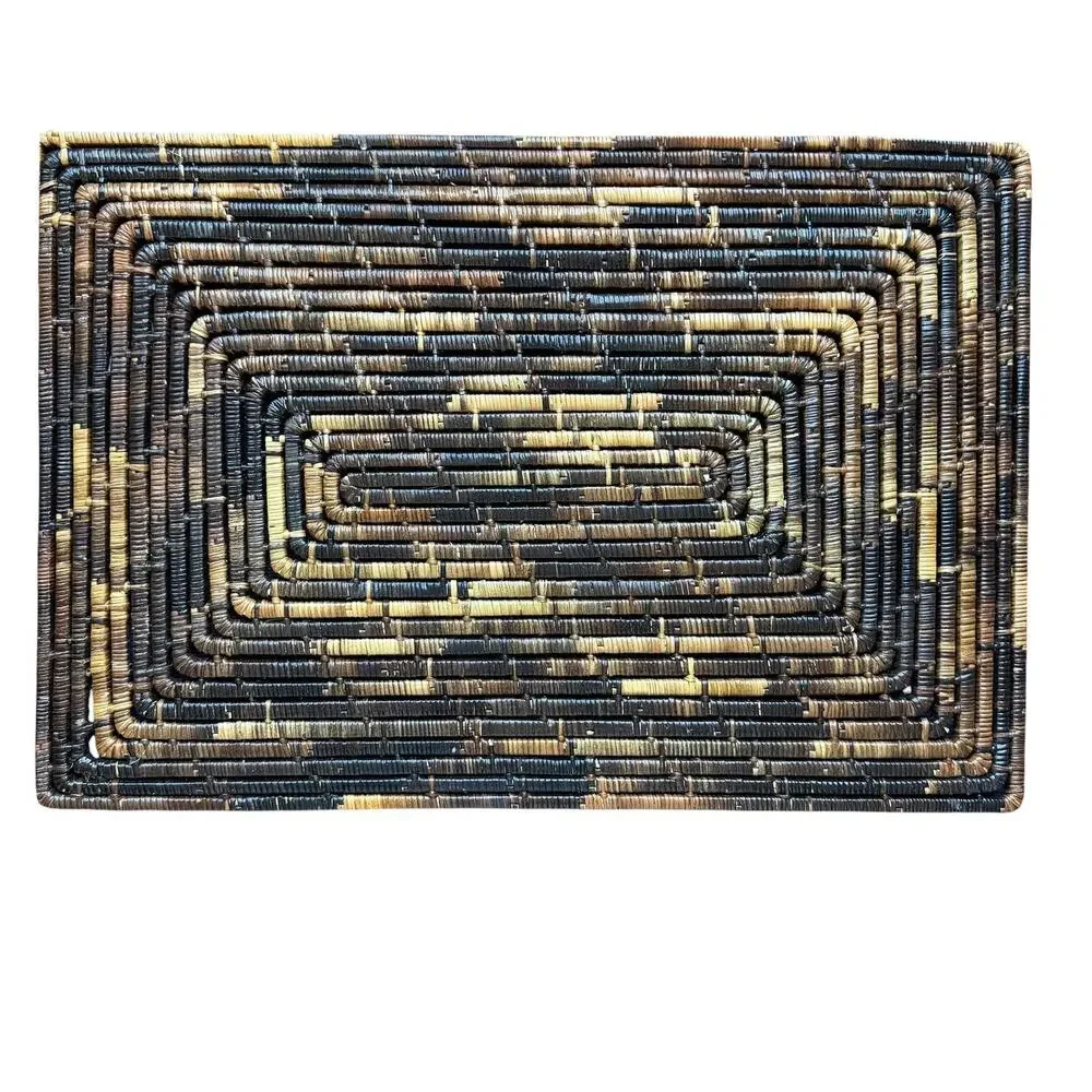 Set 4 Brown Rattan Woven Rectangular Placemats Table Dining Decor Kitchen Boho